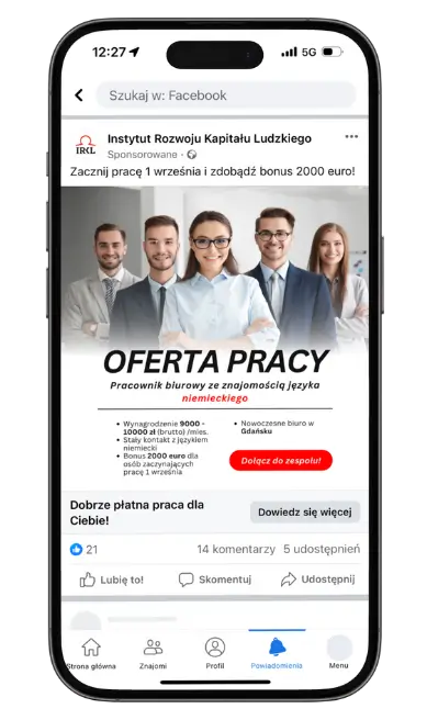 Reklama Rekrutacyjna — Instytut Rozwoju Kapitału Ludzkiego